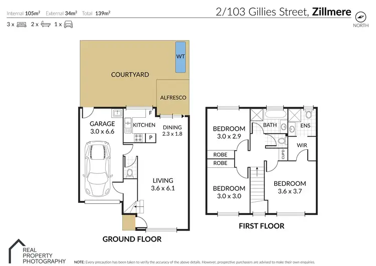 Floorplan of Homely townhouse listing, 2/103 Gillies Street, Zillmere QLD 4034