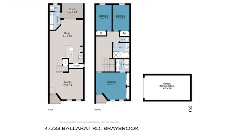 Floorplan of Homely townhouse listing, 4/233 Ballarat Road, Braybrook VIC 3019