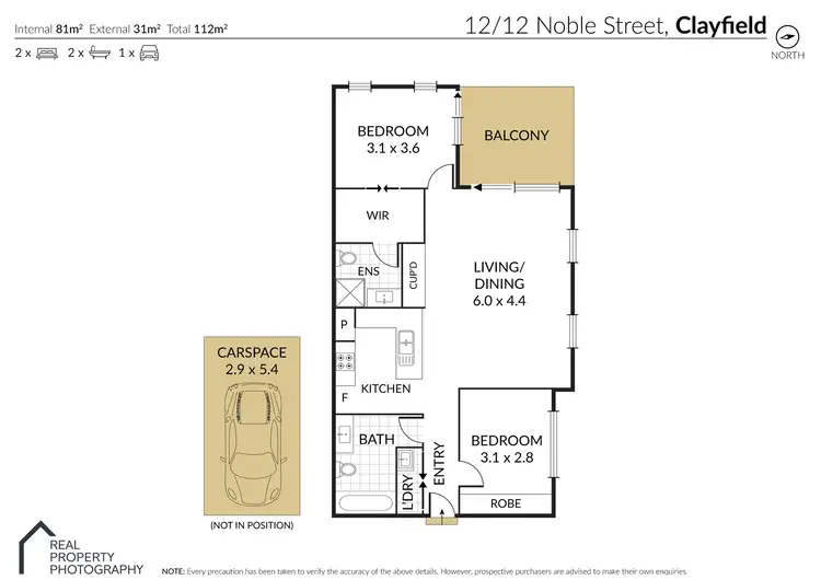 Floorplan of Homely unit listing, 12/12 Noble Street, Clayfield QLD 4011