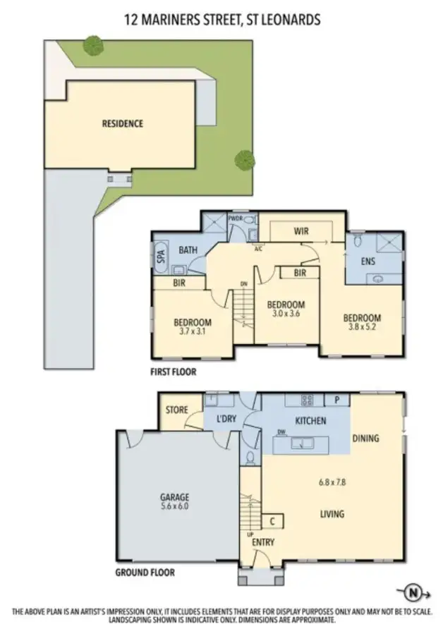 Floorplan of Homely townhouse listing, 3/12 Mariners Street, St Leonards VIC 3223