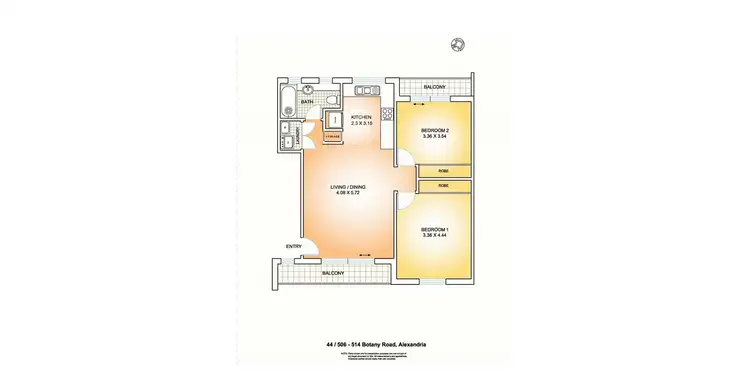 Floorplan of Homely apartment listing, 44/506-514 Botany Road, Alexandria NSW 2015