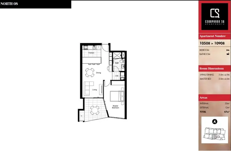 Floorplan of Homely apartment listing, 10508/300 OLD CLEVELAND ROAD, Coorparoo QLD 4151