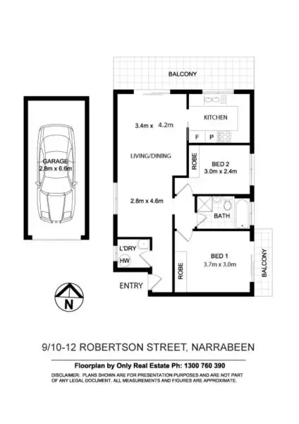 Floorplan of Homely apartment listing, 9/10-12 Robertson Street, Narrabeen NSW 2101