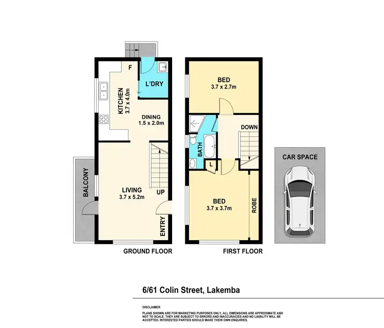 Floorplan of Homely townhouse listing, 6/61 Colin Street, Lakemba NSW 2195