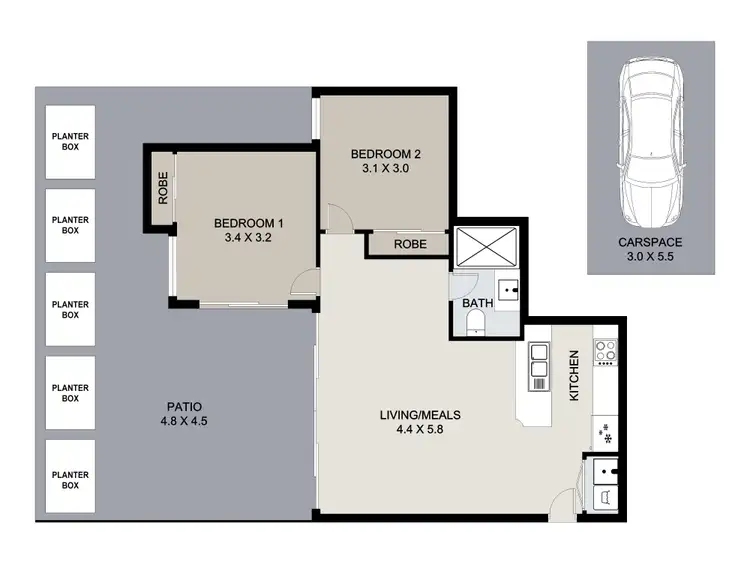 Floorplan of Homely apartment listing, 1/152 Broadwater Terrace, Redland Bay QLD 4165