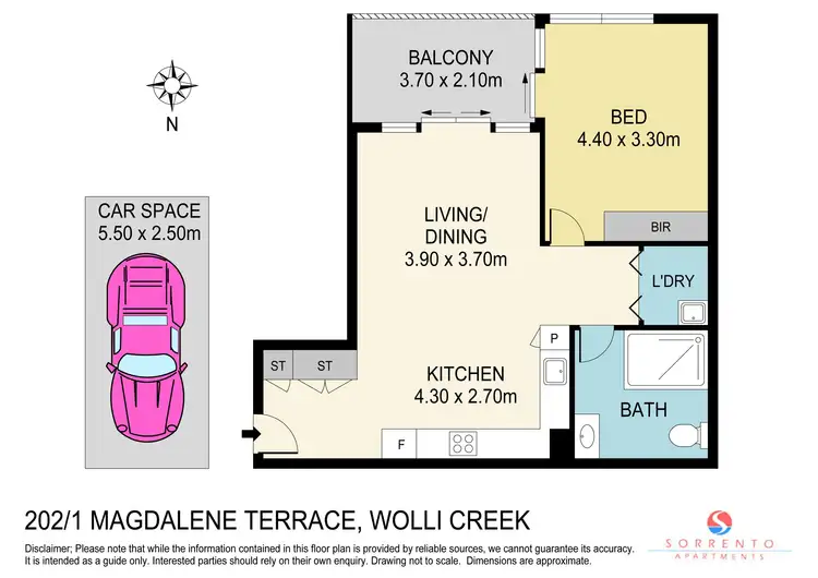 Floorplan of Homely unit listing, 202/1 Magdalene Terrace, Wolli Creek NSW 2205