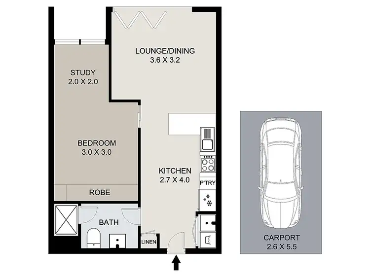 Floorplan of Homely apartment listing, 912/977 Ann Street, Fortitude Valley QLD 4006