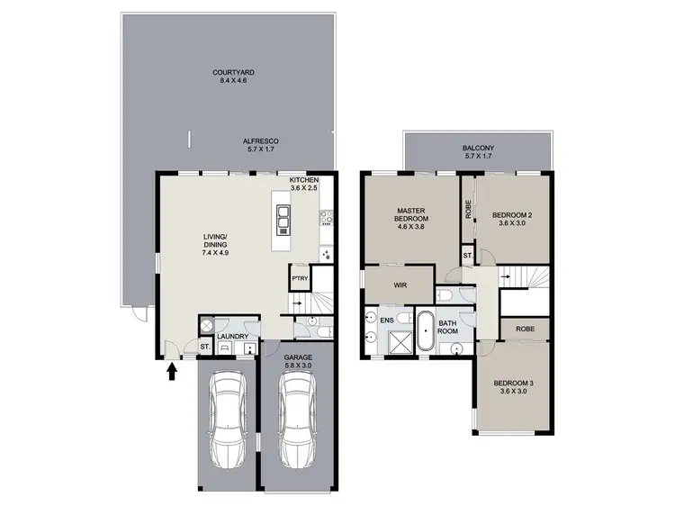 Floorplan of Homely townhouse listing, 64/34 O'Doherty Circuit, Nudgee QLD 4014