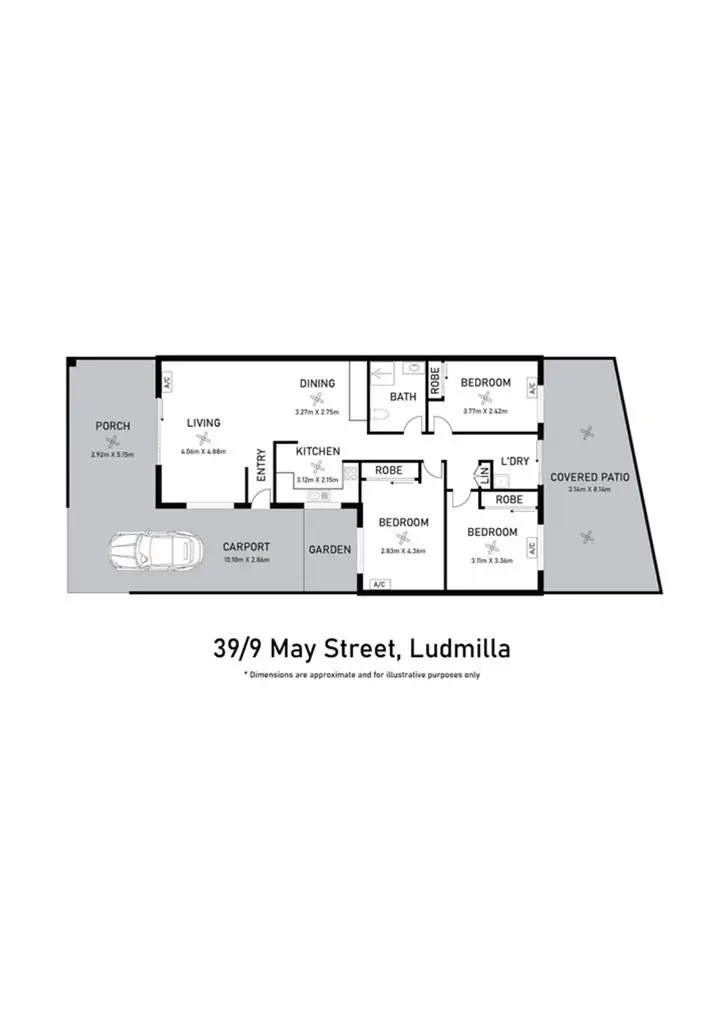 Floorplan of Homely unit listing, 39/9 May St, Ludmilla NT 820