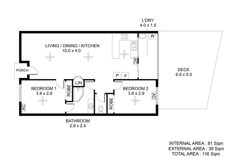Floorplan of Homely unit listing, 2/8 Lowe Ct, Driver NT 830
