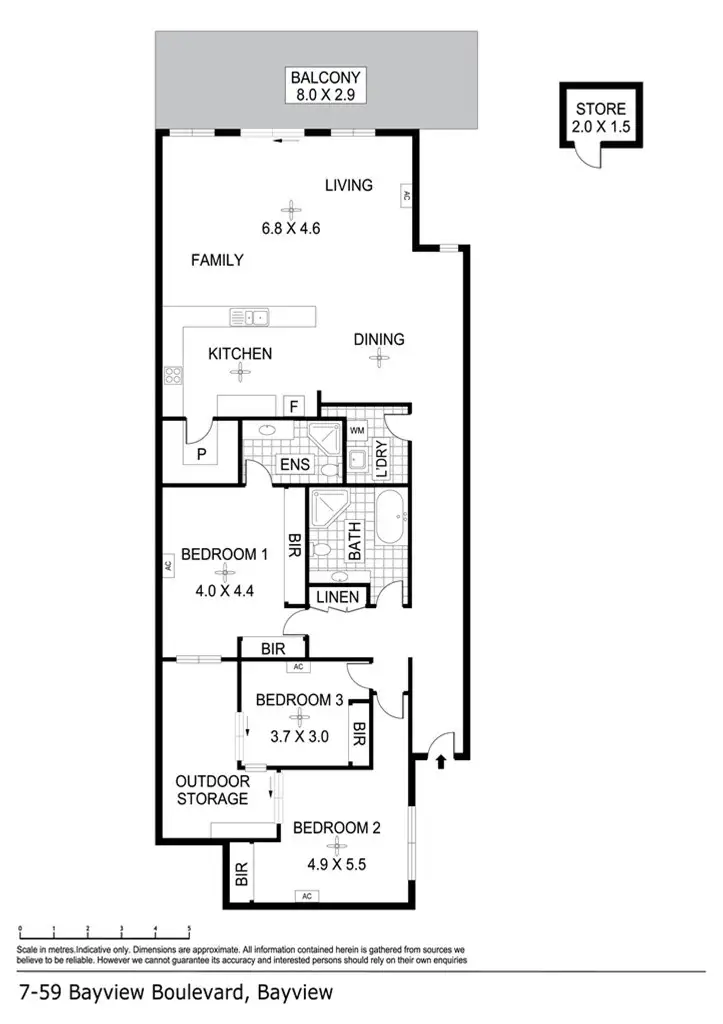 Floorplan of Homely apartment listing, 7/59 Bayview Blvd, Bayview NT 820
