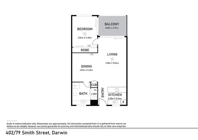 Floorplan of Homely apartment listing, 402/79 Smith St, Darwin City NT 800