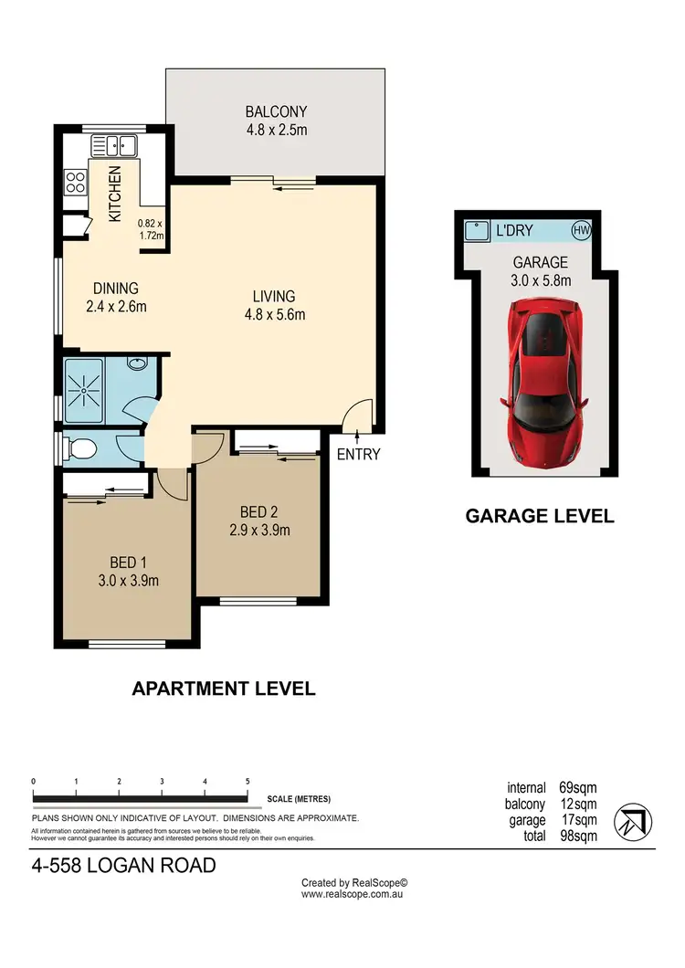 Floorplan of Homely unit listing, 4/558 Logan Road, Greenslopes QLD 4120