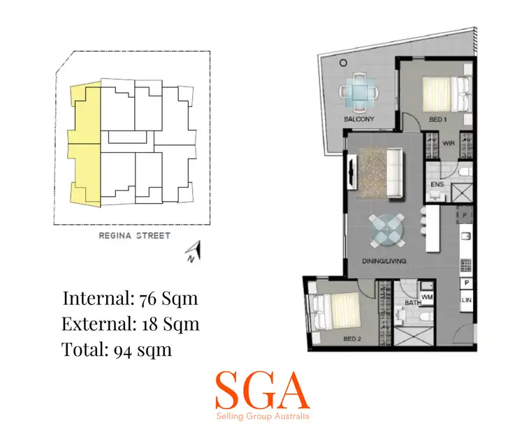 Floorplan of Homely apartment listing, 707/9 Regina Street, Greenslopes QLD 4120
