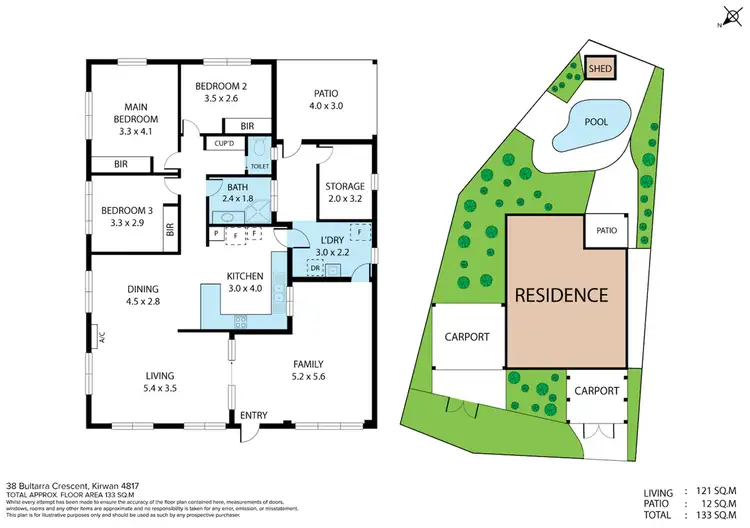 Floorplan of Homely house listing, 38 Bultarra Crescent, Kirwan QLD 4817