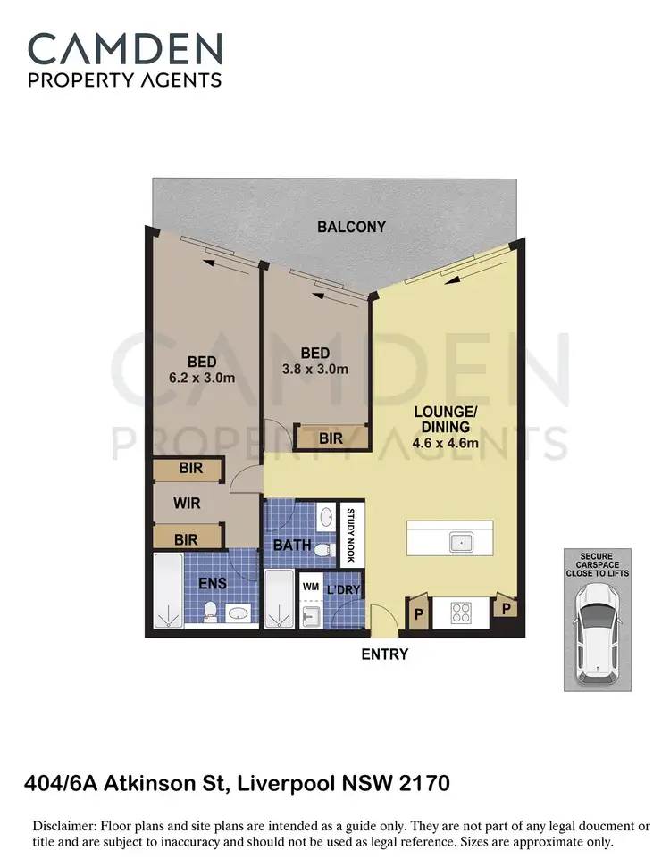 Floorplan of Homely apartment listing, 404/6A Atkinson Street, Liverpool NSW 2170