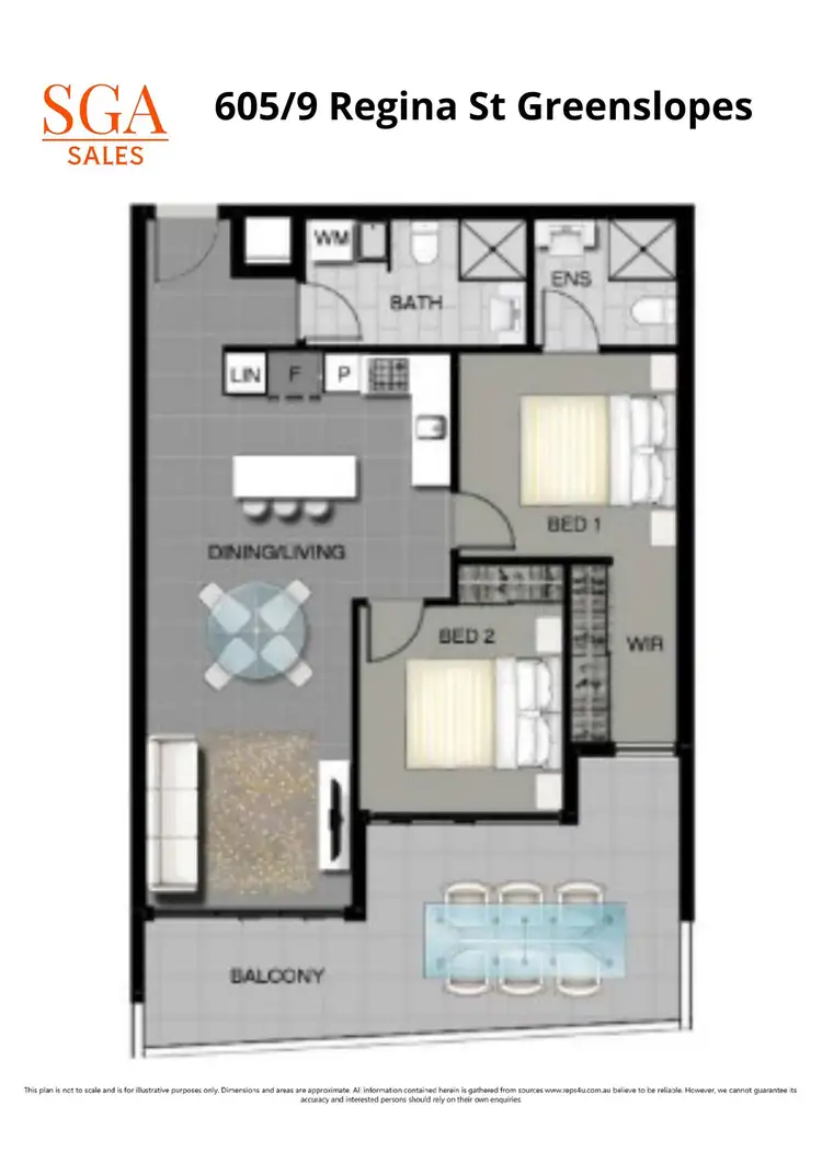 Floorplan of Homely apartment listing, 605/9 Regina Street, Greenslopes QLD 4120