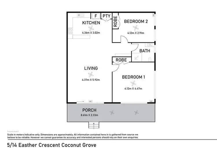 Floorplan of Homely unit listing, 5/14 Easther Cr, Coconut Grove NT 810