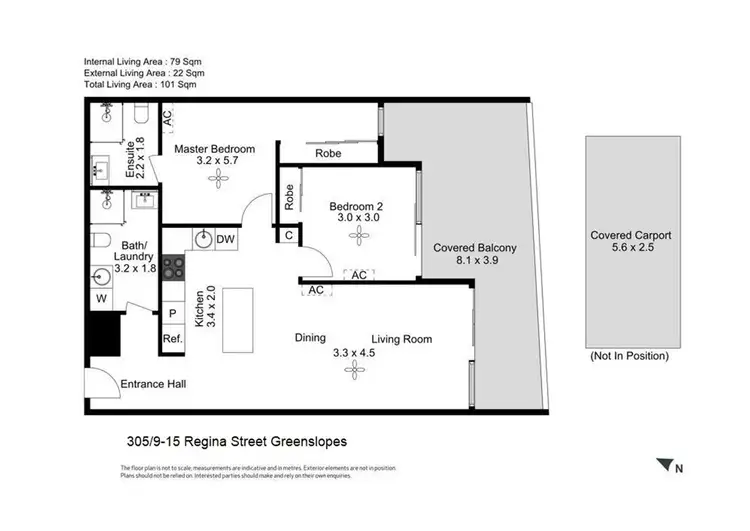 Floorplan of Homely apartment listing, 305/9 REGINA STREET, Greenslopes QLD 4120