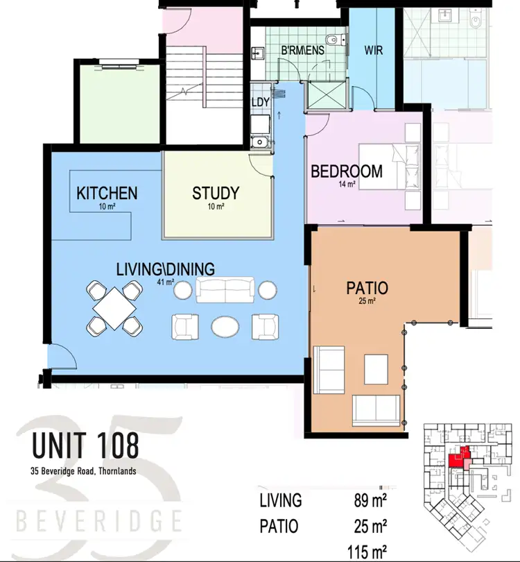 Floorplan of Homely unit listing, Lot 1/35 Beveridge Road, Thornlands QLD 4164