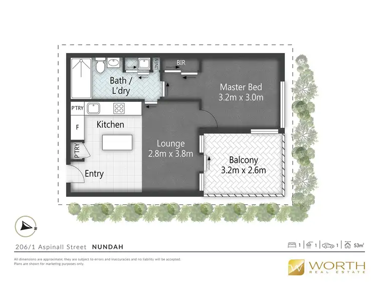 Floorplan of Homely unit listing, 206/1 Aspinall Street, Nundah QLD 4012