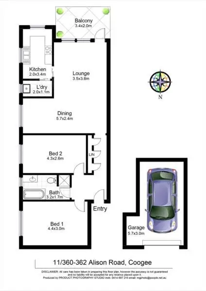Floorplan of Homely unit listing, 11/360 Alison Road, Coogee NSW 2034