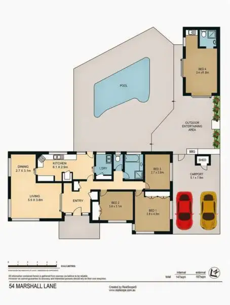 Floorplan of Homely house listing, 54 Marshall Lane, Kenmore QLD 4069