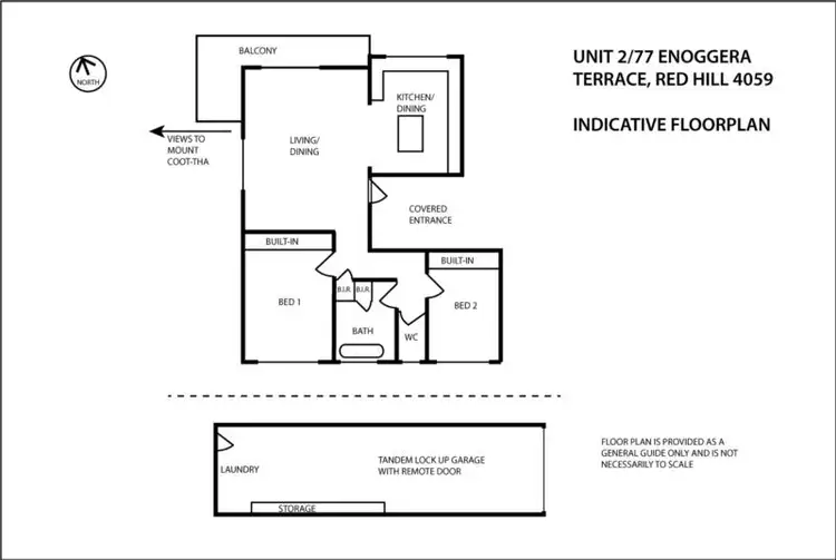 Floorplan of Homely unit listing, 2/77 Enoggera Terrace, Red Hill QLD 4059