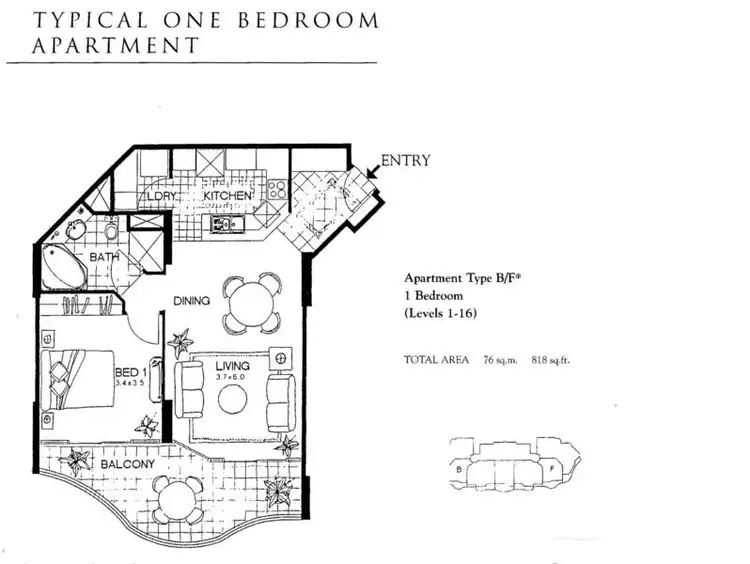 Floorplan of Homely apartment listing, 38/32 Macrossan Street, Brisbane (CBD) QLD 4000