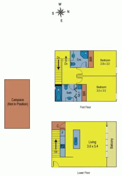 Floorplan of Homely townhouse listing, 5/50 Rourke Lane, Kensington VIC 3031