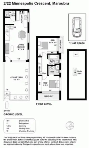 Floorplan of Homely townhouse listing, 2/22 Minneapolis Crescent, Maroubra NSW 2035