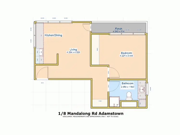Floorplan of Homely unit listing, 1/8 Mandalong Road, Adamstown NSW 2289
