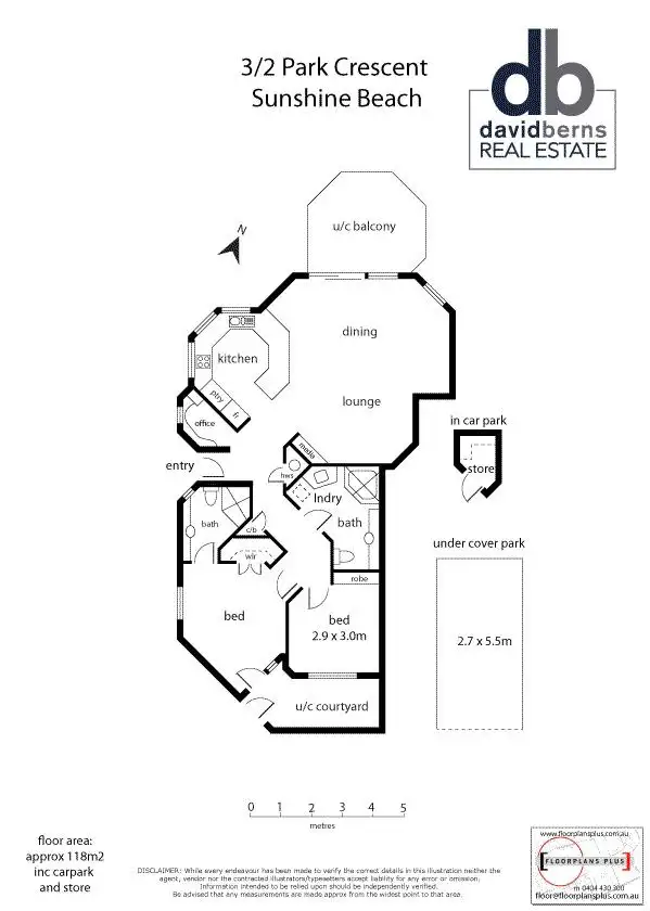 Floorplan of Homely unit listing, 3/2 Park Crescent, Sunshine Beach QLD 4567