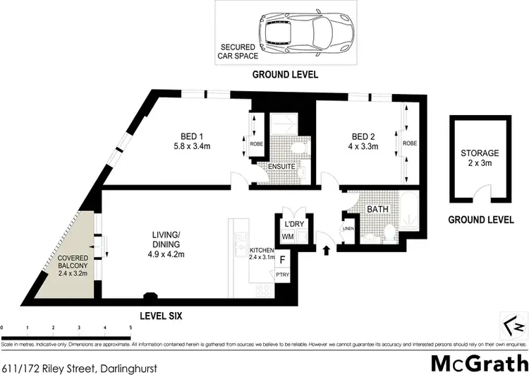 Floorplan of Homely apartment listing, 611/172 Riley Street, Darlinghurst NSW 2010