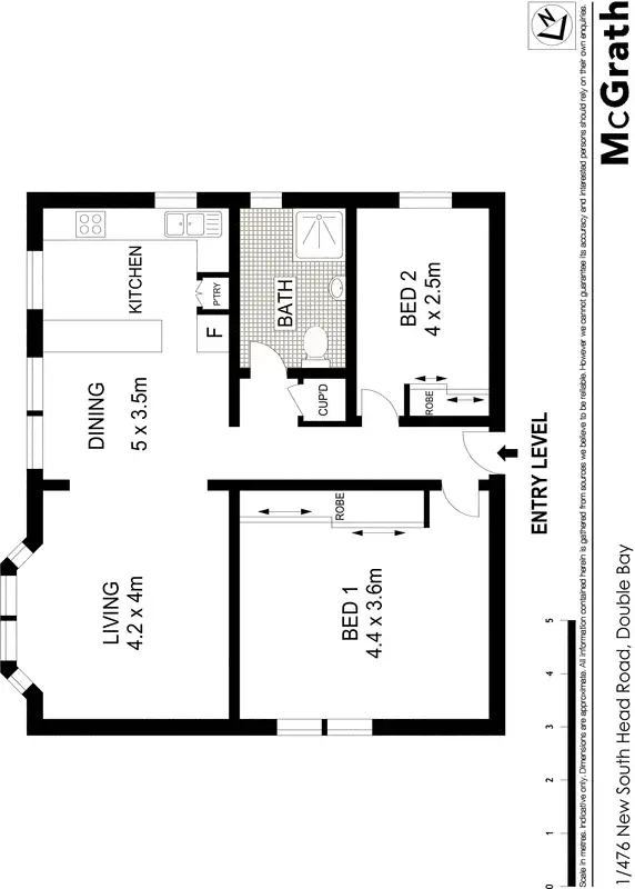 Floorplan of Homely apartment listing, 1/476 New South Head Road, Double Bay NSW 2028