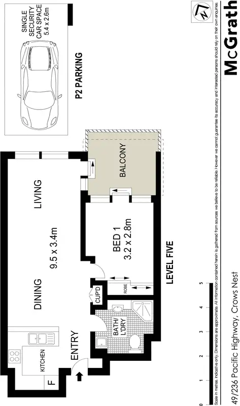 Floorplan of Homely apartment listing, 49/236 Pacific Highway, Crows Nest NSW 2065