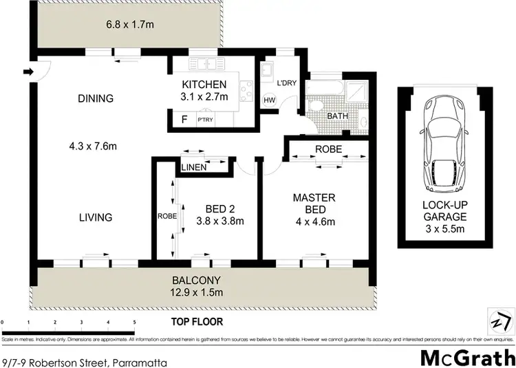 Floorplan of Homely apartment listing, 9/7 Robertson Street, Parramatta NSW 2150