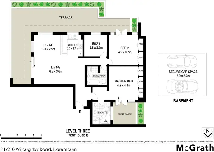 Floorplan of Homely apartment listing, P1/210 Willoughby Road, Naremburn NSW 2065