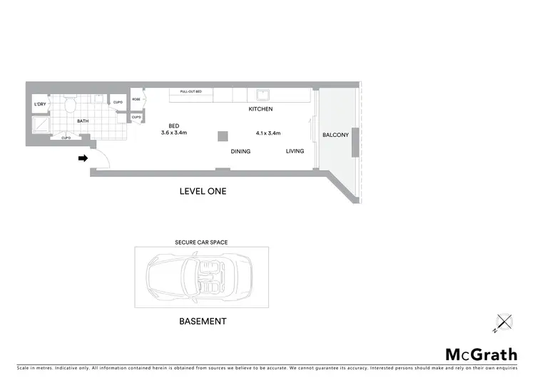 Floorplan of Homely studio listing, 101/88 King Street, Newtown NSW 2042