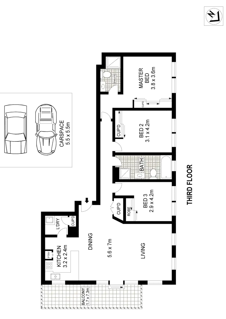 Floorplan of Homely apartment listing, 4/27 Harvey Street, Pyrmont NSW 2009