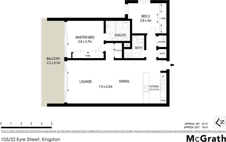 Floorplan of Homely apartment listing, 105/22 Eyre Street, Kingston ACT 2604