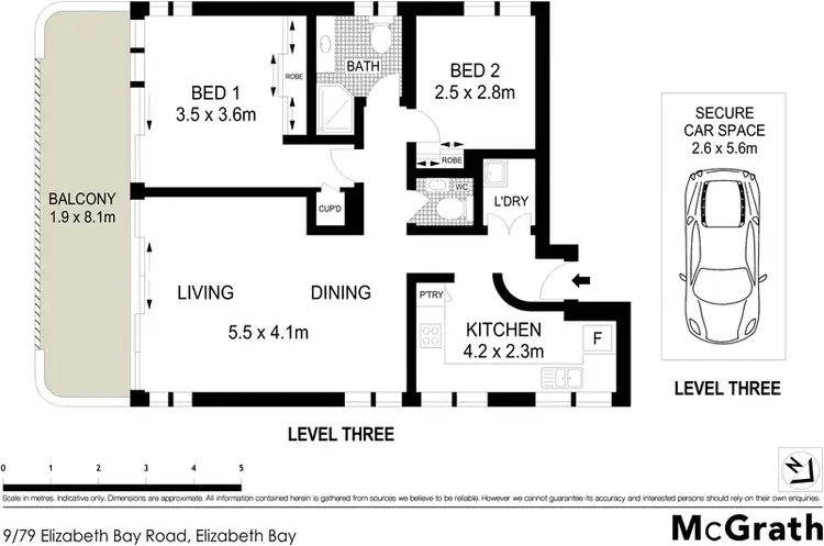 Floorplan of Homely apartment listing, 9/79 Elizabeth Bay Road, Elizabeth Bay NSW 2011
