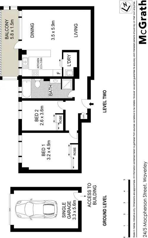 Floorplan of Homely apartment listing, 24/5 Macpherson Street, Waverley NSW 2024