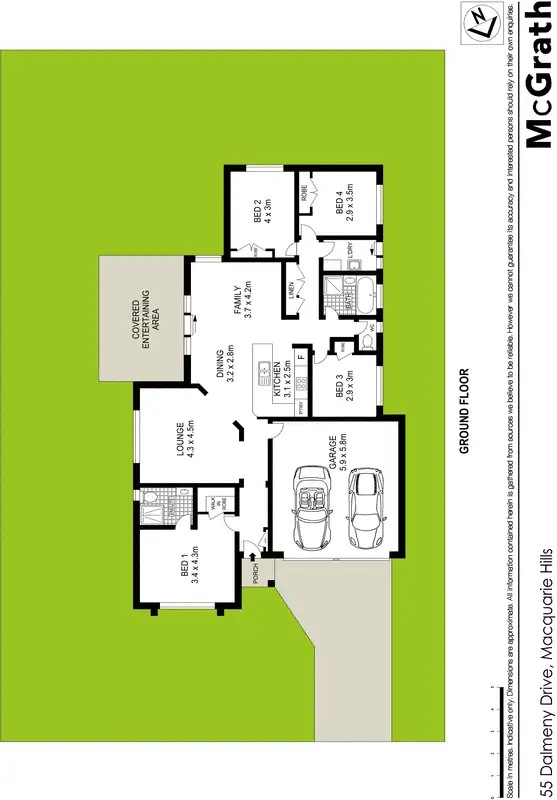 Floorplan of Homely house listing, 55 Dalmeny Drive, Macquarie Hills NSW 2285