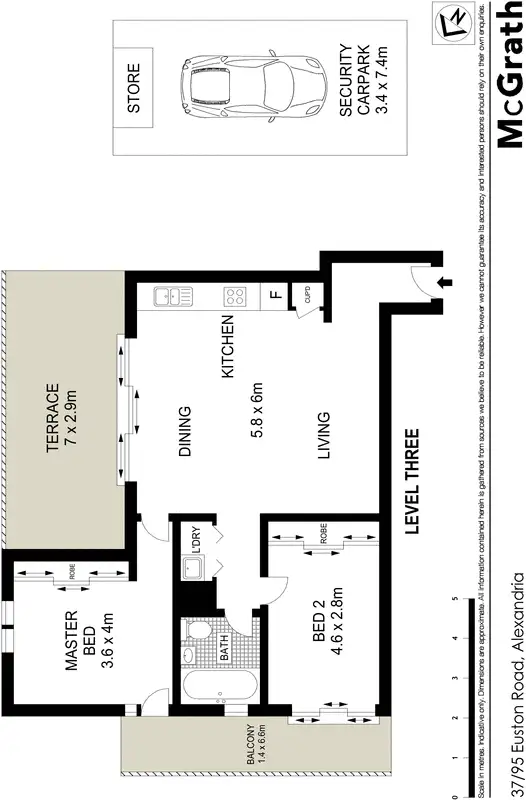 Floorplan of Homely apartment listing, 37/95 Euston Road, Alexandria NSW 2015