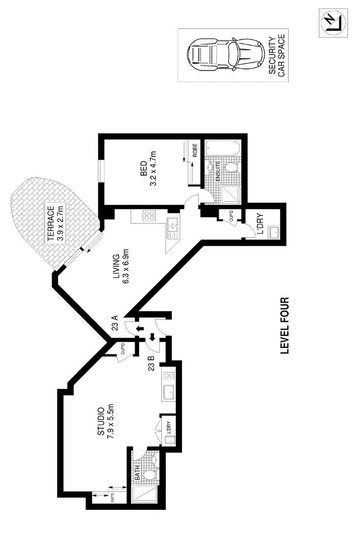 Floorplan of Homely apartment listing, 23/288 Wattle Street, Ultimo NSW 2007