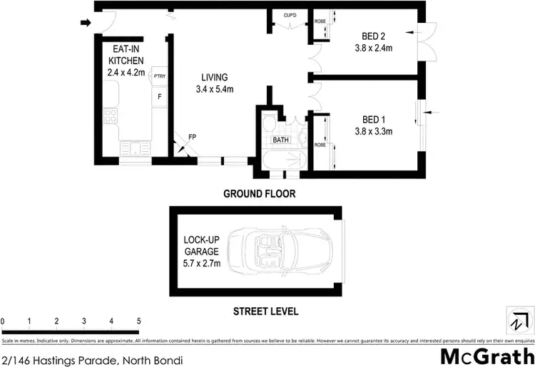 Floorplan of Homely apartment listing, 2/146 Hastings Parade, North Bondi NSW 2026