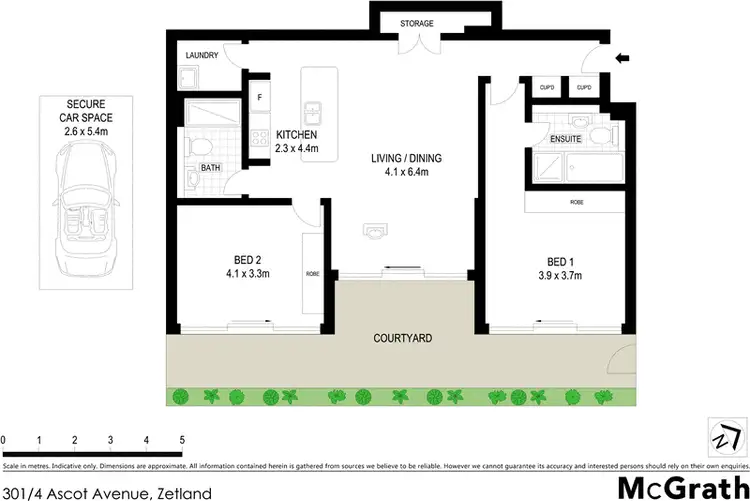 Floorplan of Homely apartment listing, 301/4 Ascot Avenue, Zetland NSW 2017