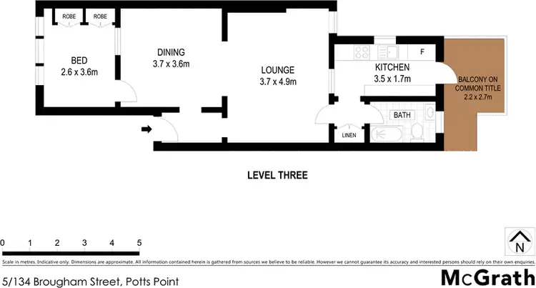 Floorplan of Homely apartment listing, 5/134 Brougham Street, Potts Point NSW 2011