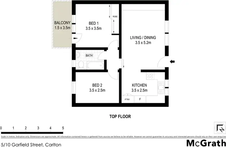 Floorplan of Homely apartment listing, 5/10 Garfield Street, Carlton NSW 2218